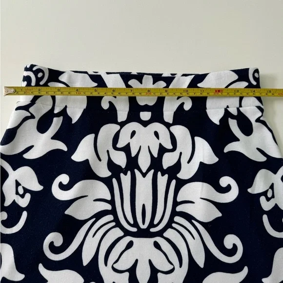 INC International Navy Blue and Blue White A-line pull on skirt. Size 4P - Picture 6 of 6